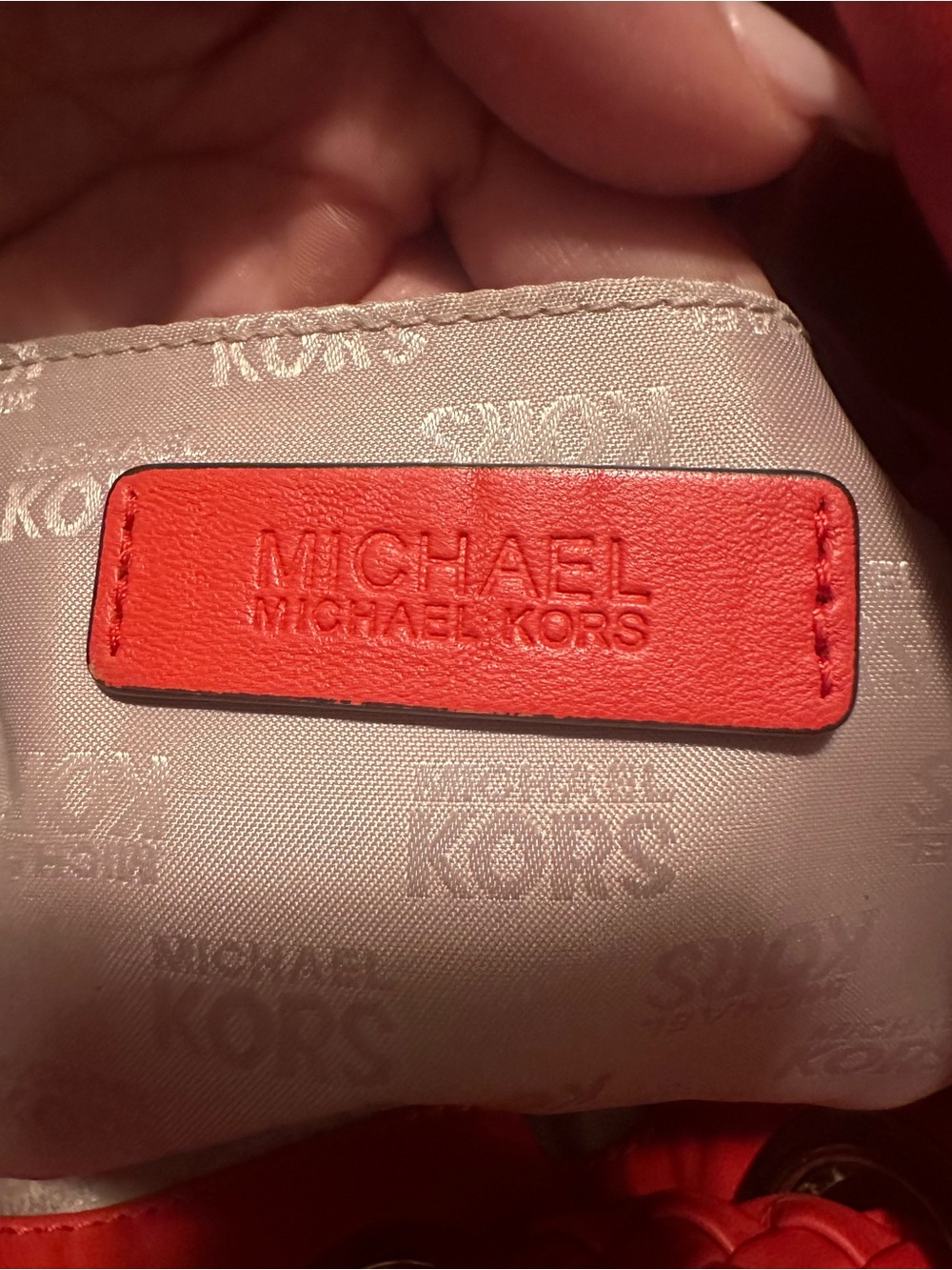 Michael Kors Coral-Red Braided Tassel Hobo Bag - Picture 3 of 4